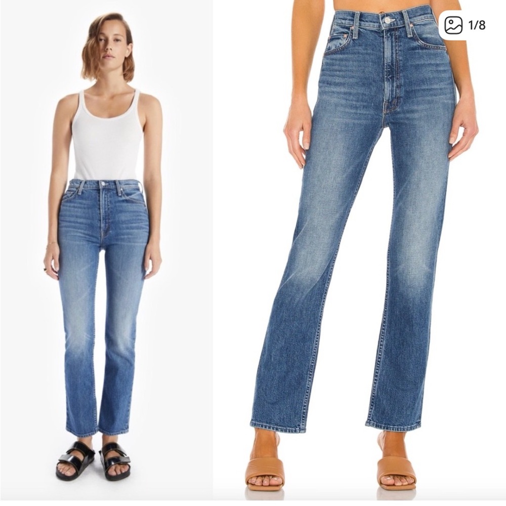 Mother High Waisted Rider Skimp Jeans Cowboys Don’t Cry Wash